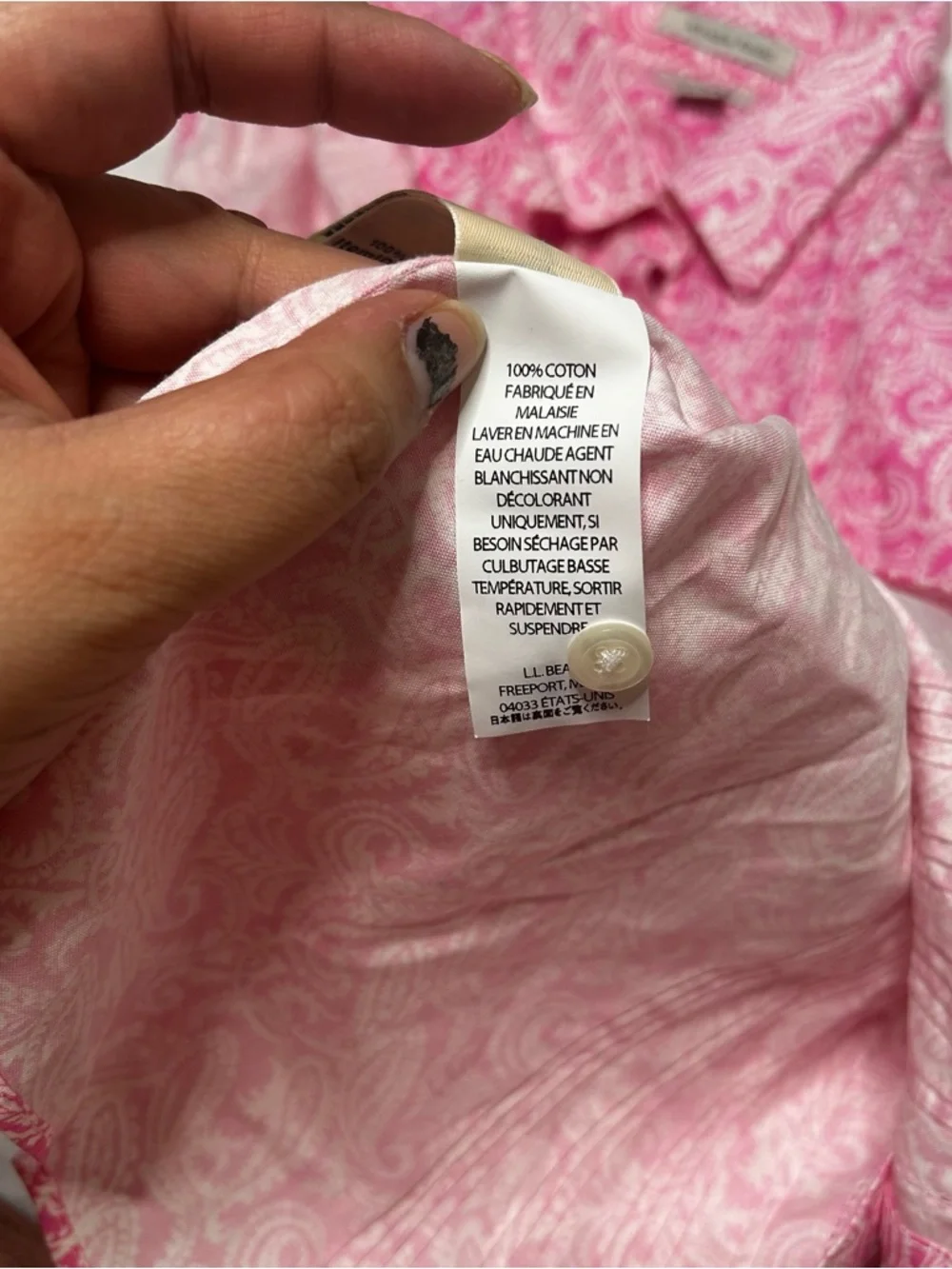 L.L. Bean Pink Paisley Sleeveless Button-Down Shirt - Picture 6 of 9